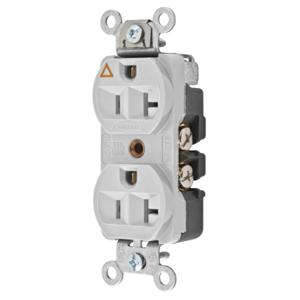 HUBBELL WIRING DEVICE-KELLEMS CR5352IGOW Straight Receptacle, 20A 125V, 5-20R, Office White, 1 Pk, Isolated Ground | BC8MRY