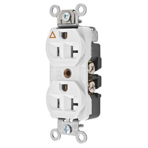 HUBBELL WIRING DEVICE-KELLEMS CR5352IGW Straight Receptacle, 20A 125V, 5-20R, White, 1 Pk, Isolated Ground | BD3NWB