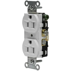 HUBBELL WIRING DEVICE-KELLEMS CRF15OW Straight Blade Device, NEMA 5-15R Rated, 2 Pole, 125 VAC | BD2DCG