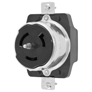 HUBBELL WIRING DEVICE-KELLEMS CS6370 Receptacle, 50A, 125V, 2-Pole, 3-Wire Grounding | AC8QFY 3D325