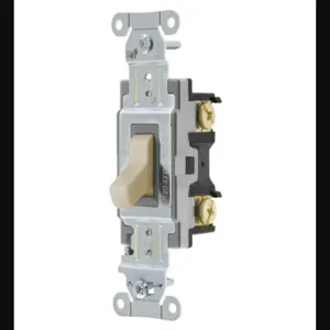 HUBBELL WIRING DEVICE-KELLEMS CSB215AL Toggle Switch, Double Pole, 15A, 120/277VAC, Almond | BC8FKN