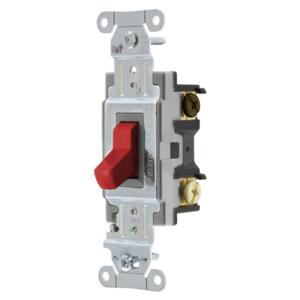 HUBBELL WIRING DEVICE-KELLEMS CSB320RLV Toggle Switch, Three Way, 5A, 24VDC, Red | BD3ZND
