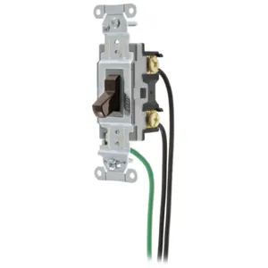 HUBBELL WIRING DEVICE-KELLEMS CSL215 Toggle Switch, Double Pole, 15A, 120/277VAC, Brown | BD2KEG