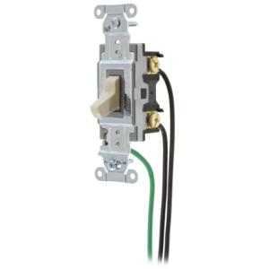 HUBBELL WIRING DEVICE-KELLEMS CSL215I Toggle Switch, Double Pole, 15A, 120/277VAC, Ivory | BD4WQE