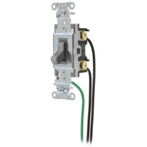 HUBBELL WIRING DEVICE-KELLEMS CSL120GY Toggle Switch, Single Pole, 20A, 120/277VAC, Gray | BD3ERE