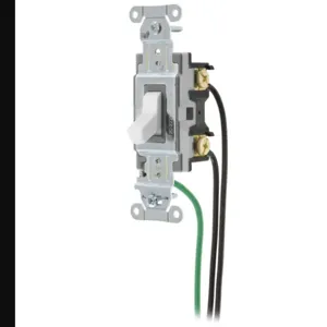 HUBBELL WIRING DEVICE-KELLEMS CSL220W Toggle Switch, Double Pole, 20A, 120/277VAC, White | BD4WQF