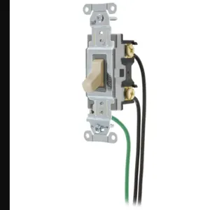 HUBBELL WIRING DEVICE-KELLEMS CSL215AL Toggle Switch, Double Pole, 15A, 120/277VAC, Almond | BD2LGL