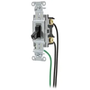 HUBBELL WIRING DEVICE-KELLEMS CSL220BK Toggle Switch, Double Pole, 20A, 120/277VAC, Black | BD2QRY