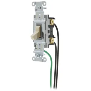 HUBBELL WIRING DEVICE-KELLEMS CSL220I Toggle Switch, Double Pole, 20A, 120/277VAC, Ivory | BC9WAR