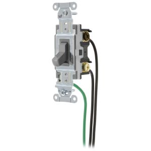 HUBBELL WIRING DEVICE-KELLEMS CSL315GY Toggle Switch, Three Way, 15A, 120/277VAC, Gray | BD2NMP