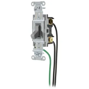 HUBBELL WIRING DEVICE-KELLEMS CSL320GY Toggle Switch, Three Way, 20A, 120/277VAC, Gray | BD2ARE