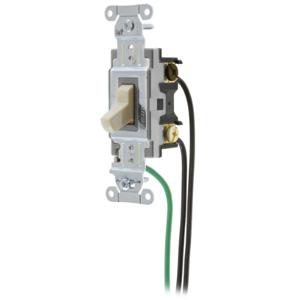 HUBBELL WIRING DEVICE-KELLEMS CSL420I Toggle Switch, Four Way, 20A, 120/277VAC, Ivory | BC9ZAZ