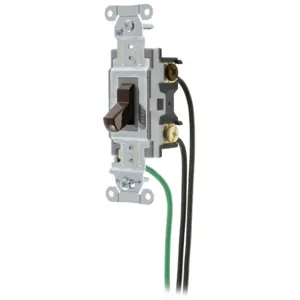 HUBBELL WIRING DEVICE-KELLEMS CSL320 Toggle Switch, Three Way, 20A, 120/277VAC, Brown | BD4PUR