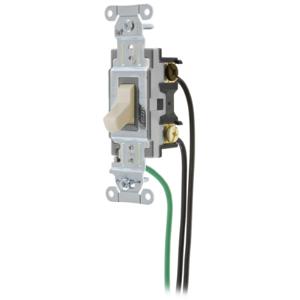 HUBBELL WIRING DEVICE-KELLEMS CSL420LA Toggle Switch, Four Way, 20A, 120/277VAC, Light Almond | BC9ZBA