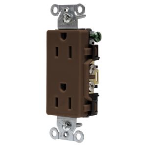 HUBBELL WIRING DEVICE-KELLEMS DR15 Straight Receptacle, Duplex, 15A 125V, Brown, 1 Pk | AC8UKP 3DVU1