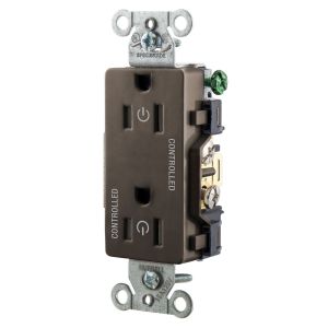 HUBBELL WIRING DEVICE-KELLEMS DR15C2 Gerade Steckdose, 15A 125V, 2P - 3W Erdung, 5- 15R, Braun | BD3RXE
