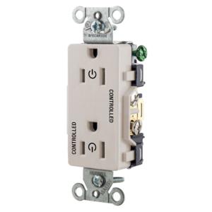 HUBBELL WIRING DEVICE-KELLEMS DR15C2LA Gerade Steckdose, 15A 125V, 2P - 3W Erdung, 5- 15R, Hellmandel | BD4NEG