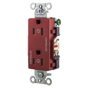 HUBBELL WIRING DEVICE-KELLEMS DR15C2R Gerade Steckdose, 15A 125V, 2P - 3W Erdung, 5- 15R, Rot | CE6QVB