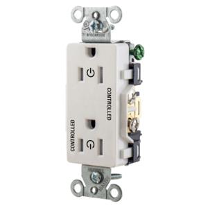 HUBBELL WIRING DEVICE-KELLEMS DR15C2WHITR Straight Receptacle, 15A 125V, 2P - 3W Grounding, 5- 15R, White | CE6QVE