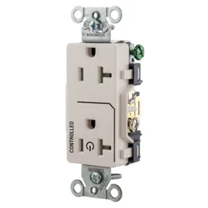 HUBBELL WIRING DEVICE-KELLEMS DR20C1LA Straight Receptacle, 20A 125V, 2P - 3W Grounding, 5-20R, Light Almond | BD4CPL