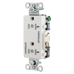 HUBBELL WIRING DEVICE-KELLEMS DR20C2WHI Straight Receptacle, 20A 125V, 2P - 3W Grounding, 5-20R, White | BD3RXF