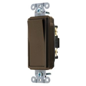 HUBBELL WIRING DEVICE-KELLEMS DS115 Decorator Switch, Single Pole, 15A, 120/277VAC, Back And Side Wired, Brown | AE7LDW 5Z778