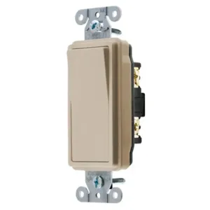 HUBBELL WIRING DEVICE-KELLEMS DS120ALLV Toggle Switch, Single Pole, 5A, 24VDC, Almond | CE6RDX