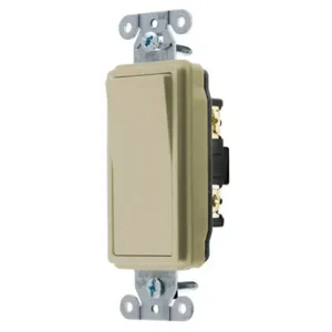 HUBBELL WIRING DEVICE-KELLEMS DS120ILV Toggle Switch, Single Pole, 5A, 24VDC, Ivory | CE6REB