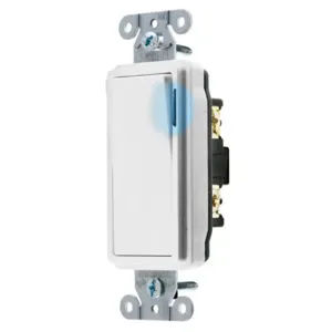 HUBBELL WIRING DEVICE-KELLEMS DS120ILW Rocker Switch, Illuminated, Single Pole, 20A, 120/277VAC, White | AE7LEL 5Z795