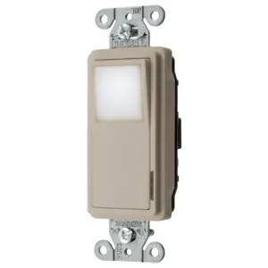 HUBBELL WIRING DEVICE-KELLEMS DS120NLAL Decorator Nightlight Switch, Back And Side Wired | BD3QNB