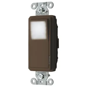 HUBBELL WIRING DEVICE-KELLEMS DS120NLBR Decorator Nightlight Switch, Back And Side Wired | BD3VUX