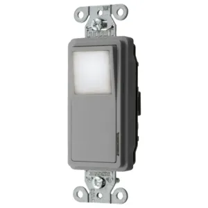 HUBBELL WIRING DEVICE-KELLEMS DS120NLGY Decorator Nightlight Switch, Back And Side Wired | BD4ANL