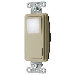 HUBBELL WIRING DEVICE-KELLEMS DS120NLIV Nightlight Wall Switch, 1 Pole, 20A, Ivory, Commercial | BD3YNT 437K32