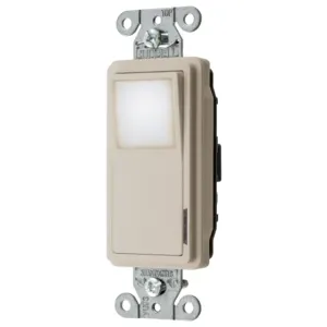 HUBBELL WIRING DEVICE-KELLEMS DS120NLLA Decorator Nightlight Switch, Back And Side Wired | BD3YNU