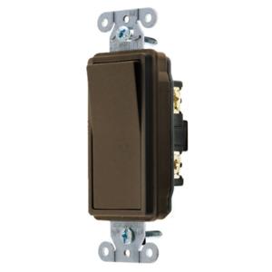 HUBBELL WIRING DEVICE-KELLEMS DS220B Decorator Switch, Double Pole, 20A, 120/277VAC, Back And Side Wired, Brown | BD4TLR