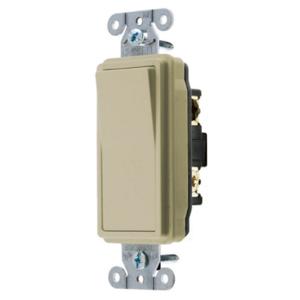 HUBBELL WIRING DEVICE-KELLEMS DS315I Decorator Switch, Three Way, 15A, 120/277VAC, Back And Side Wired, Ivory | AE7LEB 5Z783