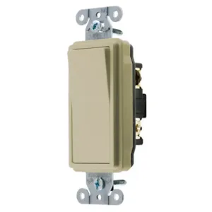 HUBBELL WIRING DEVICE-KELLEMS DS315I Decorator Switch, Three Way, 15A, 120/277VAC, Back And Side Wired, Ivory | AE7LEB 5Z783