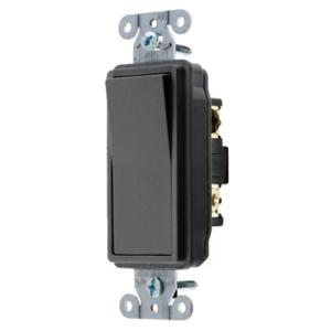 HUBBELL WIRING DEVICE-KELLEMS DS320BKLV Toggle Switch, Three Way, 5A, 24VDC, Black | CE6REM