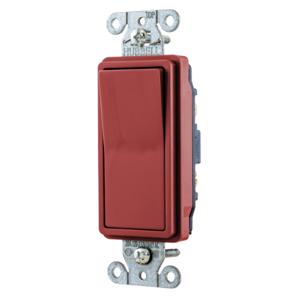 HUBBELL WIRING DEVICE-KELLEMS DS320RLV Toggle Switch, Three Way, 5A, 24VDC, Red | CE6REU