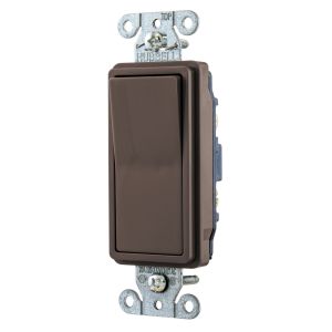 HUBBELL WIRING DEVICE-KELLEMS DS420 Wall Switch, 4-Way, 20A, Brown, 120 to 277V AC, Back and Side | BC8YPX 49YL63