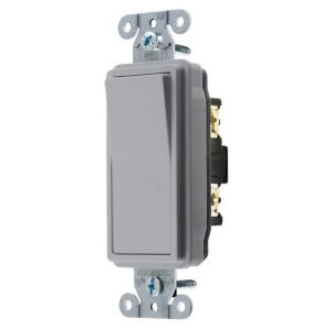 HUBBELL WIRING DEVICE-KELLEMS DS420GY Wall Switch, 4-Way, 20A, Gray, 120 to 277V AC, Back and Side | BD3LUT 49YL65