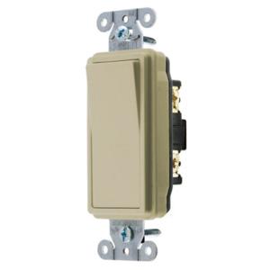 HUBBELL WIRING DEVICE-KELLEMS DS420I Decorator Switch, Four Way, 20A, 120/277VAC, Back And Side Wired, Ivory | BC8ZBG