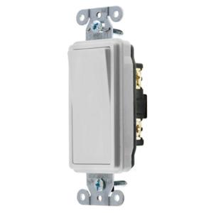 HUBBELL WIRING DEVICE-KELLEMS DS420OW Decorator Switch, Four Way, 20A, 120/277VAC, Back And Side Wired, Almond | BD4ZWM