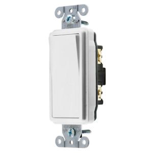 HUBBELL WIRING DEVICE-KELLEMS DS420W Wall Switch, 4-Way, 20A, White, 120 to 277V AC, Back and Side | BC7YUG 49YL60