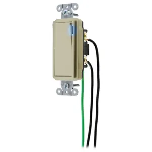 HUBBELL WIRING DEVICE-KELLEMS DSL120IL Decorator Switch, Single Pole, 20A, 120/277VAC, Back And Side Wired, Ivory | BC9CDU