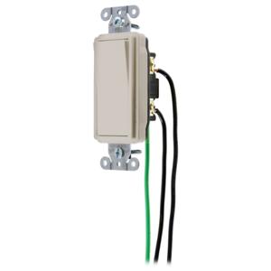 HUBBELL WIRING DEVICE-KELLEMS DSL120LA Decorator Switch, Single Pole, 20A, 120/277VAC, Back And Side Wired | BD4VZX