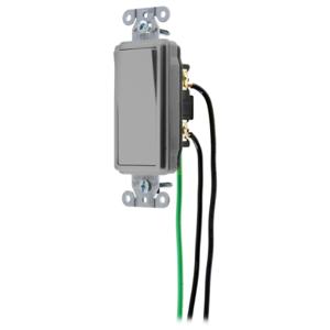 HUBBELL WIRING DEVICE-KELLEMS DSL220GY Decorator Switch, Double Pole, 20A, 120/277VAC, Back And Side Wired, Gray | BC9WAT
