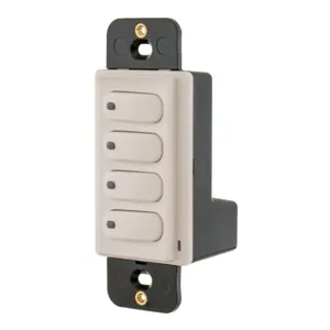 HUBBELL WIRING DEVICE-KELLEMS DSM30LA4P Rocker Switch, Single Pole, 4-Button, 100Ma, 30VDC, With Led, Light Almond | BD3YNX