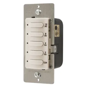 HUBBELL WIRING DEVICE-KELLEMS DT5012LA Timer Switch, Single Pole, 8.3A, 120/277VAC, 12 Hour Delay Time Out | AF9ANC 29RW82