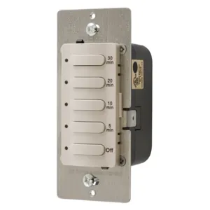 HUBBELL WIRING DEVICE-KELLEMS DT5030LA Timer Switch, Single Pole, 8.3A, 120/277VAC, 30 Minute Delay Time Out | AF9ANF 29RW85